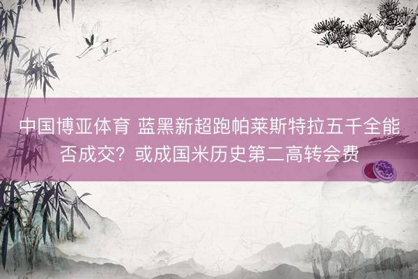 中国博亚体育 蓝黑新超跑帕莱斯特拉五千全能否成交？或成国米历史第二高转会费