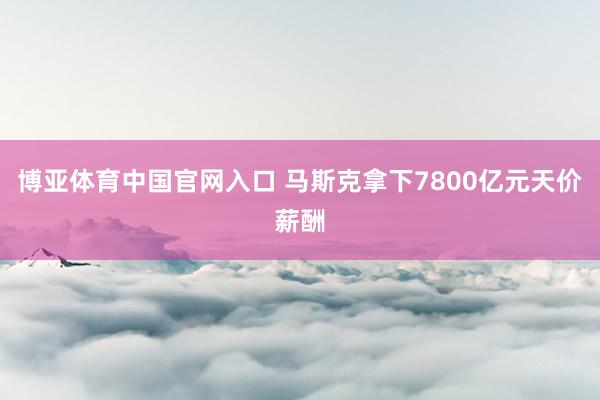 博亚体育中国官网入口 马斯克拿下7800亿元天价薪酬